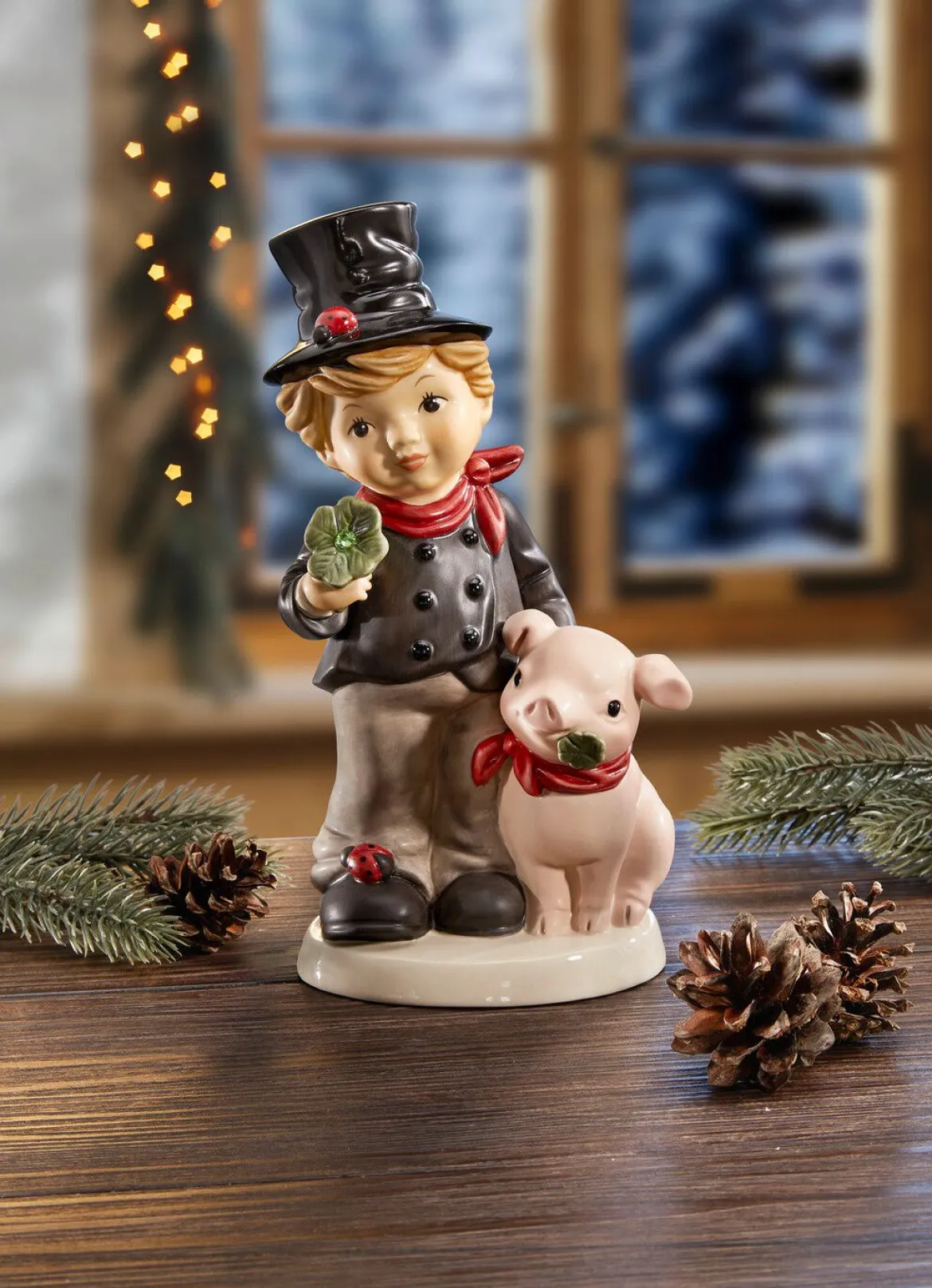 Schornsteinfeger mit Schwein