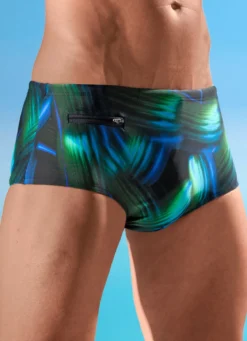 Schwab Badehose in höherer Slipform, allover dessiniert