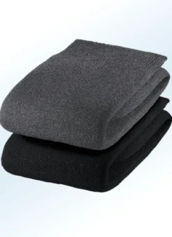 Sechserpack Socken mit druckfreiem Softrand, uni und meliert