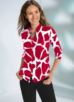 Shirtbluse mit Stehkragen