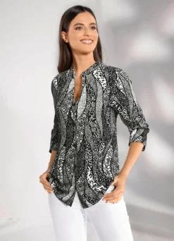Shirtbluse mit Stehkragen