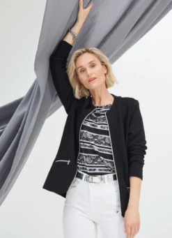 Shirtjacke mit durchgehendem Reißverschluss