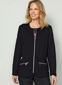 Shirtjacke mit durchgehendem Reißverschluss