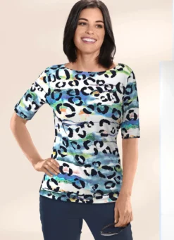Shirt mit U-Boot-Ausschnitt