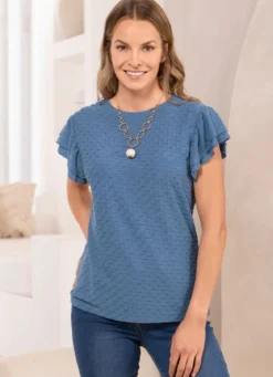 Shirt mit Volant-Ärmeln