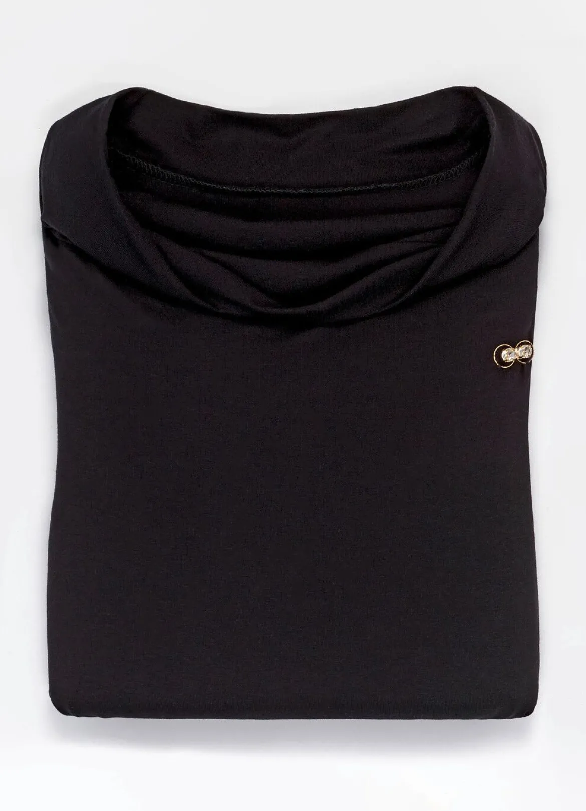 Shirt mit Wasserfallausschnitt in 2 Farben