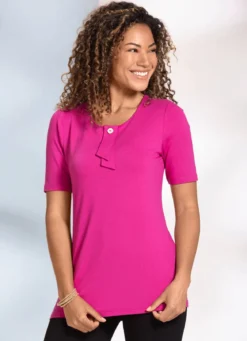 Shirt mit Zierknopf