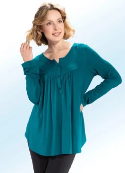 Shirt-Tunika mit rundem Halsausschnitt
