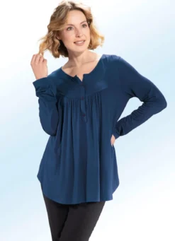 Shirt-Tunika mit rundem Halsausschnitt