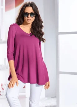 Shirt-Tunika mit Schmuckknöpfen