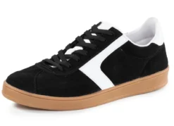 Sneaker aus Veloursleder mit Nappa-Besätzen und gepolstertem Schaftrand