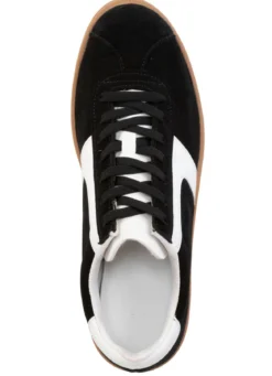 Sneaker aus Veloursleder mit Nappa-Besätzen und gepolstertem Schaftrand