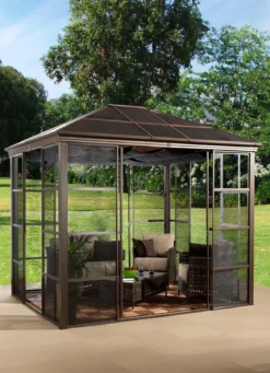 SOJAG Aluminium Pavillon Castel in edlem Bronzeton