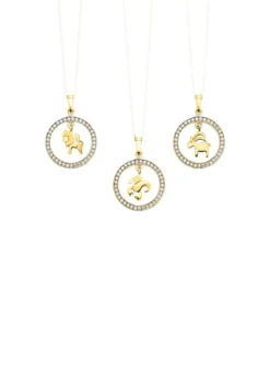 Sternzeichen-Anhänger aus Gold mit Zirkonia