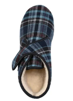 Stiefelette aus kariertem Textilmaterial