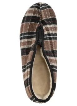 Stiefelette aus kariertem Textilmaterial