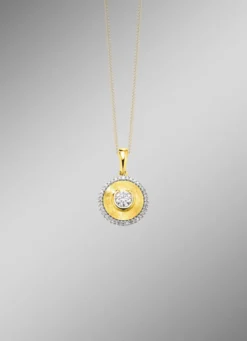 Stilvoller Anhänger mit Brillant und Diamanten
