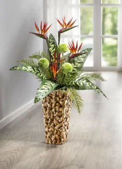 Streliziengesteck in Vase
