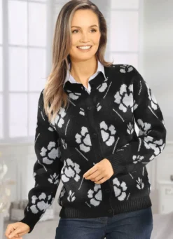 Strickjacke in Jacquard-Dessin
