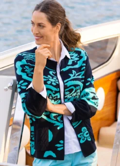 Strickjacke in Jacquard-Dessin