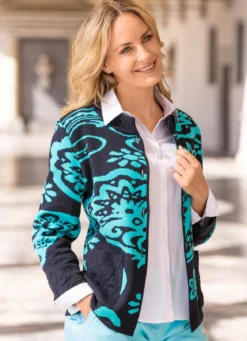 Strickjacke in Jacquard-Dessin