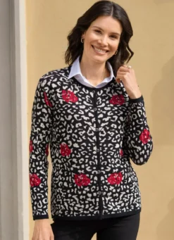 Strickjacke in Jacquard-Dessin