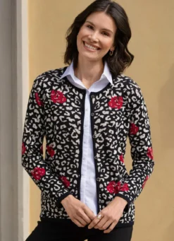 Strickjacke in Jacquard-Dessin