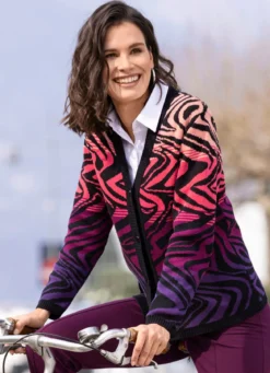 Strickjacke in Jacquard-Dessin