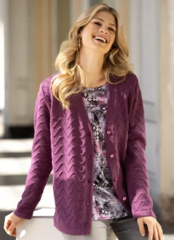 Strickjacke mit dekorativer Struktur