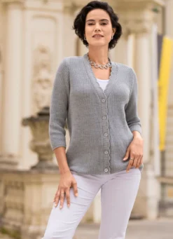 Strickjacke mit dezenten Glitzereffekten