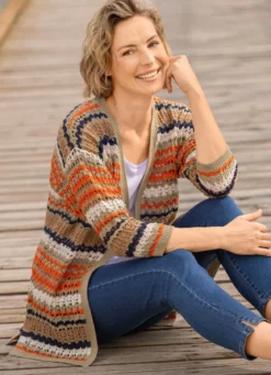Strickjacke mit recycelter Baumwolle