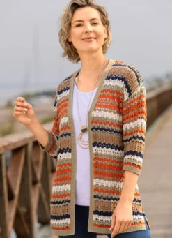 Strickjacke mit recycelter Baumwolle