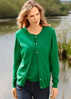 Strickjacke mit rundem Halsausschnitt