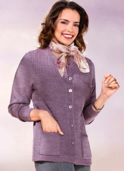 Strickjacke mit Strukturmix