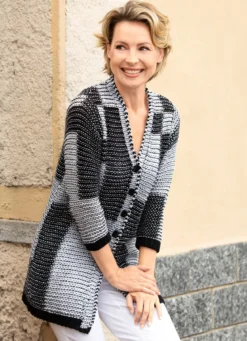 Strickjacke mit Strukturmuster