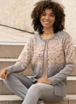 Strick-Twinset in Jacquard-Dessin