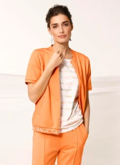 Sweatjacke mit Rippenbündchen
