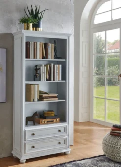 Teilmassiver Bücherschrank im Used-Look