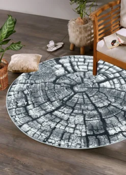 Teppich im naturnahen Baumstamm-Design