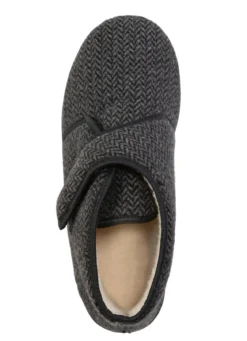 Textil-Stiefelette mit dezentem Fischgrat-Muster