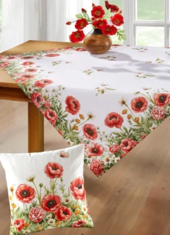 Tisch- und Raumdekoration mit Mohnblumen-Motiv
