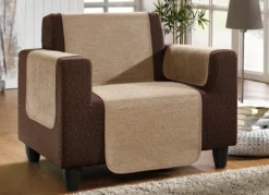 Unempfindliche Sessel-,Couch- und Armlehnenschoner aus Chenille