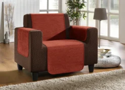 Unempfindliche Sessel-,Couch- und Armlehnenschoner aus Chenille