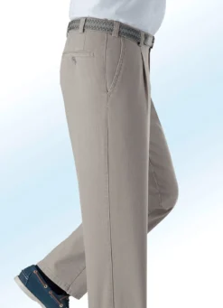 Unterbauch-Jeans mit Bundfalten in 3 Farben