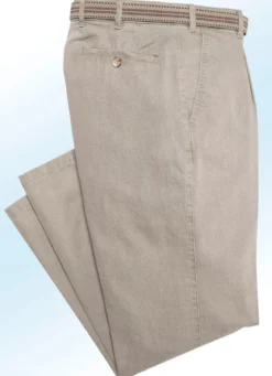 Unterbauch-Jeans mit Bundfalten in 3 Farben