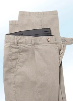 Unterbauch-Jeans mit Bundfalten in 3 Farben