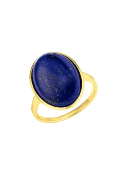 Vergoldeter Damenring mit Lapislazuli