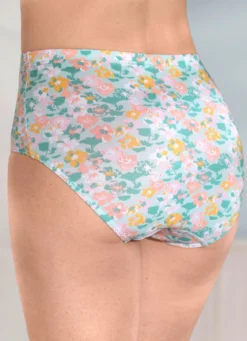 Viererpack Slips mit buntem Floraldessin