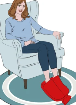 Vital Comfort Fuß-Wärmflasche mit sanftem Fleece-Bezug