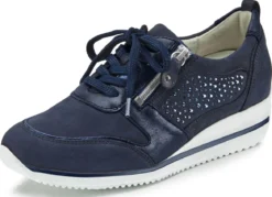 Waldläufer, bequeme Damen-Schnürschuhe, Weite H, mit herausnehmbarem Fußbett